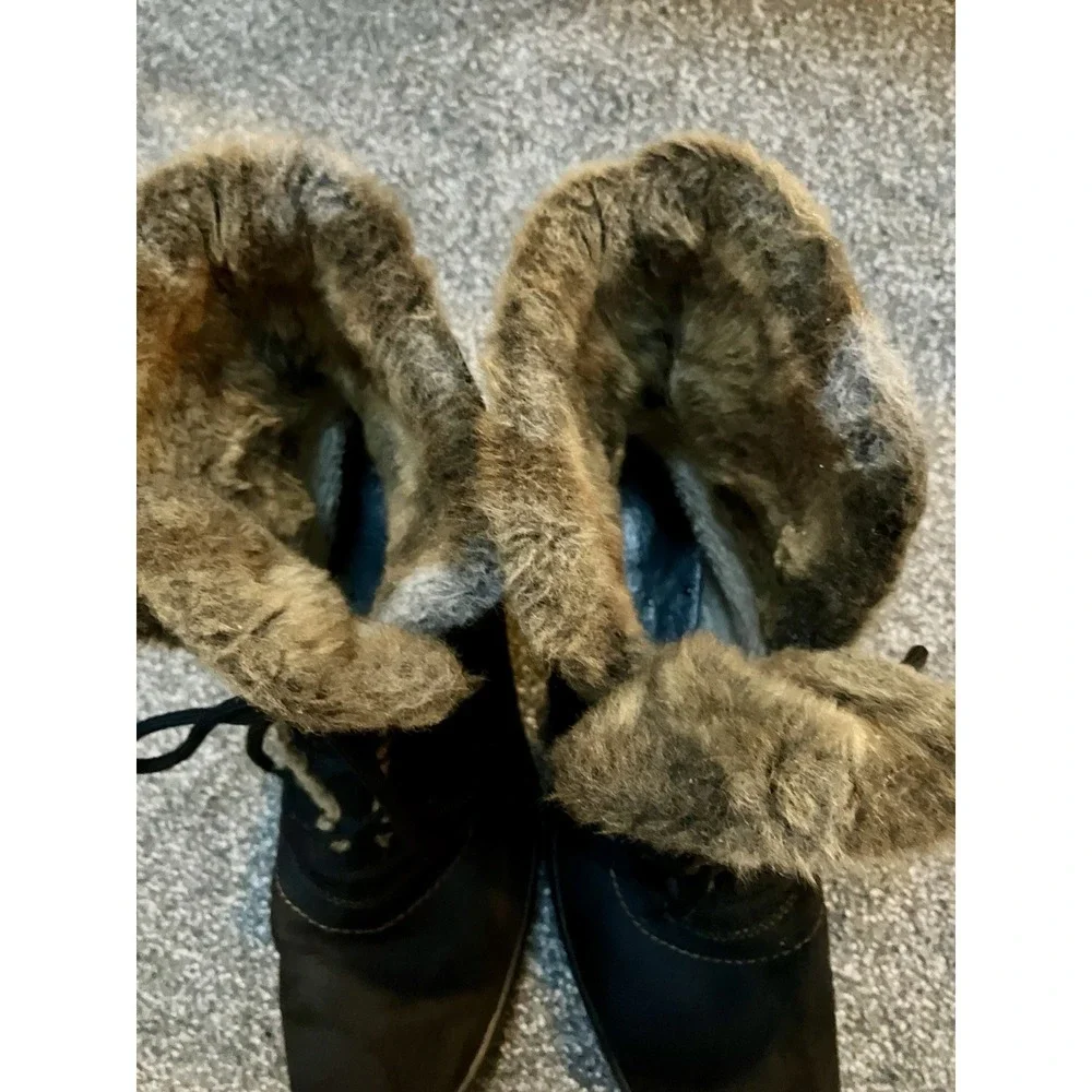 Ara Women's Boots‎ Magaly Gore-Tex Faux Fur Waterproof Lace-Up US Sz 7.5 Black
